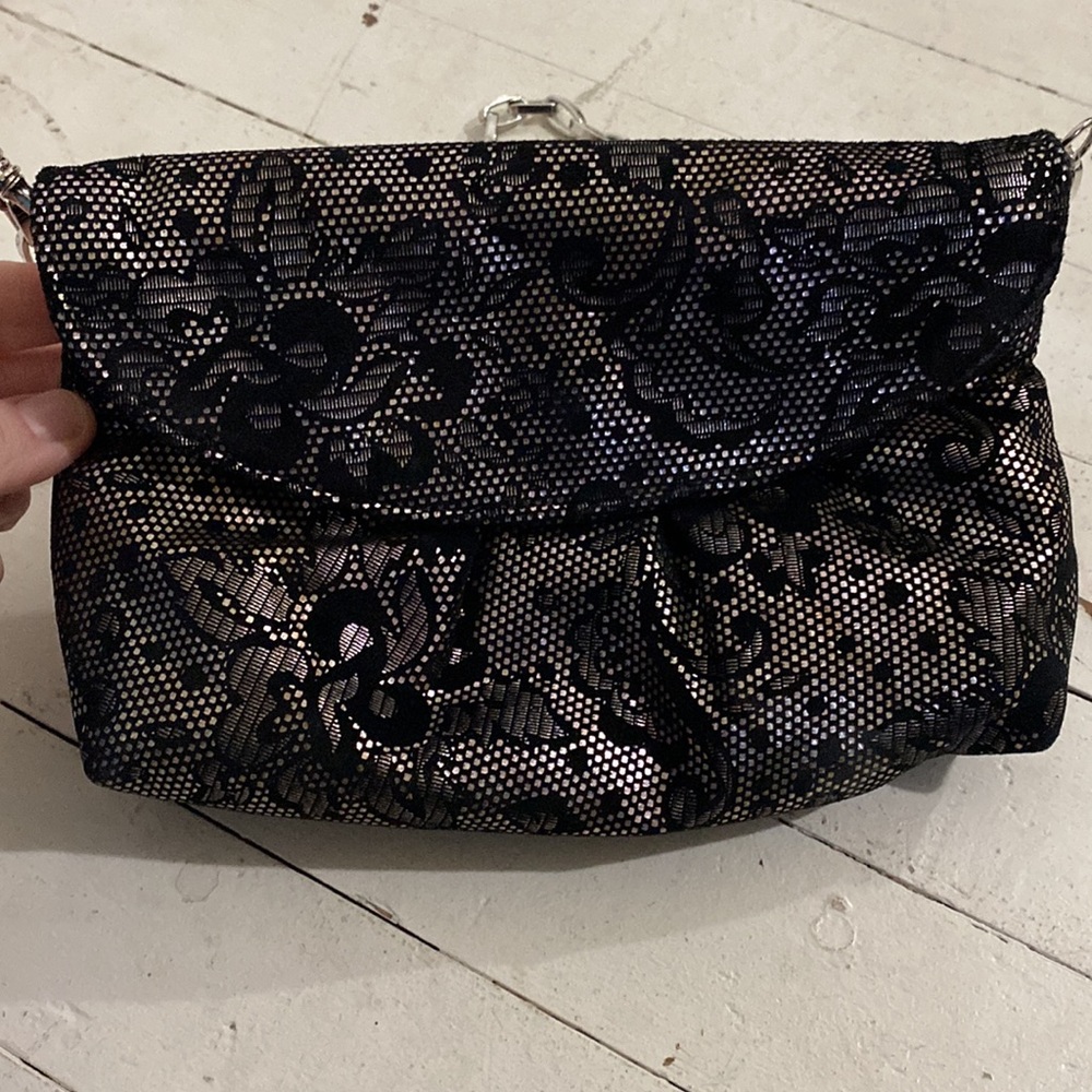 Lace overlay crossbody